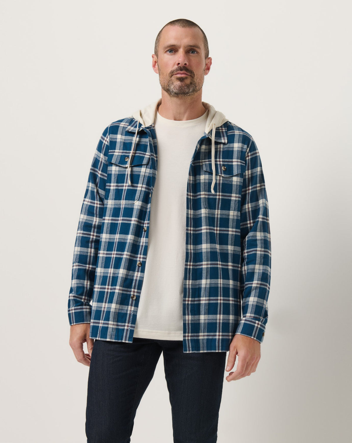 TravisMathew | Cloud Flannel Hooded Button-Up - Titan