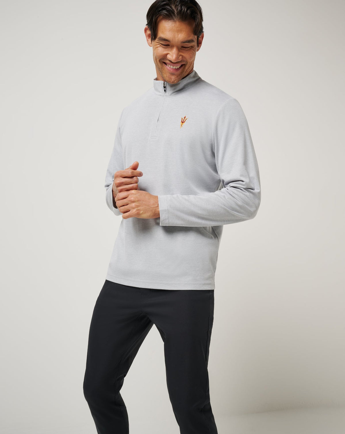TravisMathew | ASU Time To Tailgate Quarter Zip - Heather Grey