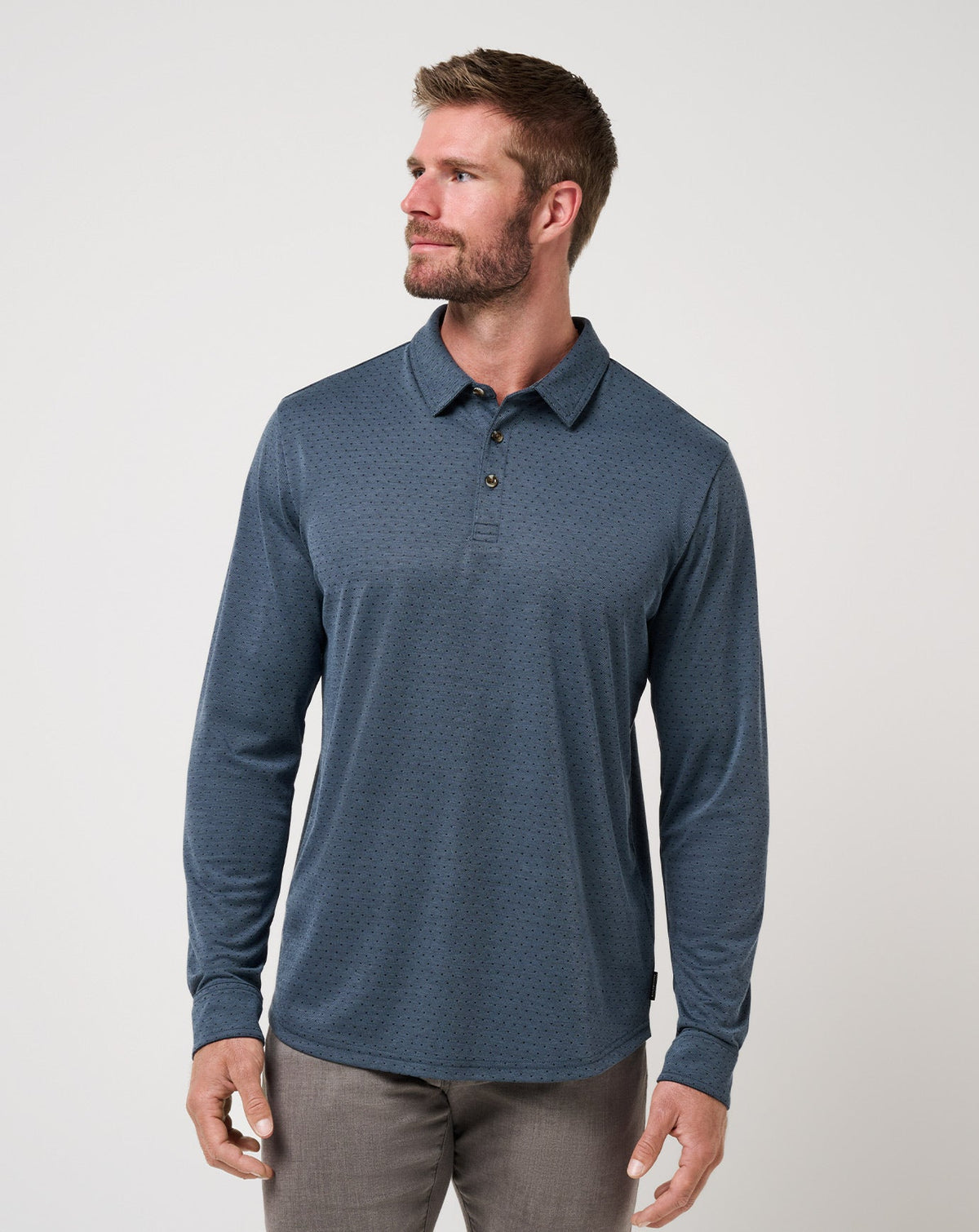 TravisMathew | Handsome Town Long Sleeve Polo - Navy
