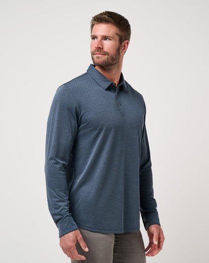 TravisMathew | Handsome Town Long Sleeve Polo - Navy