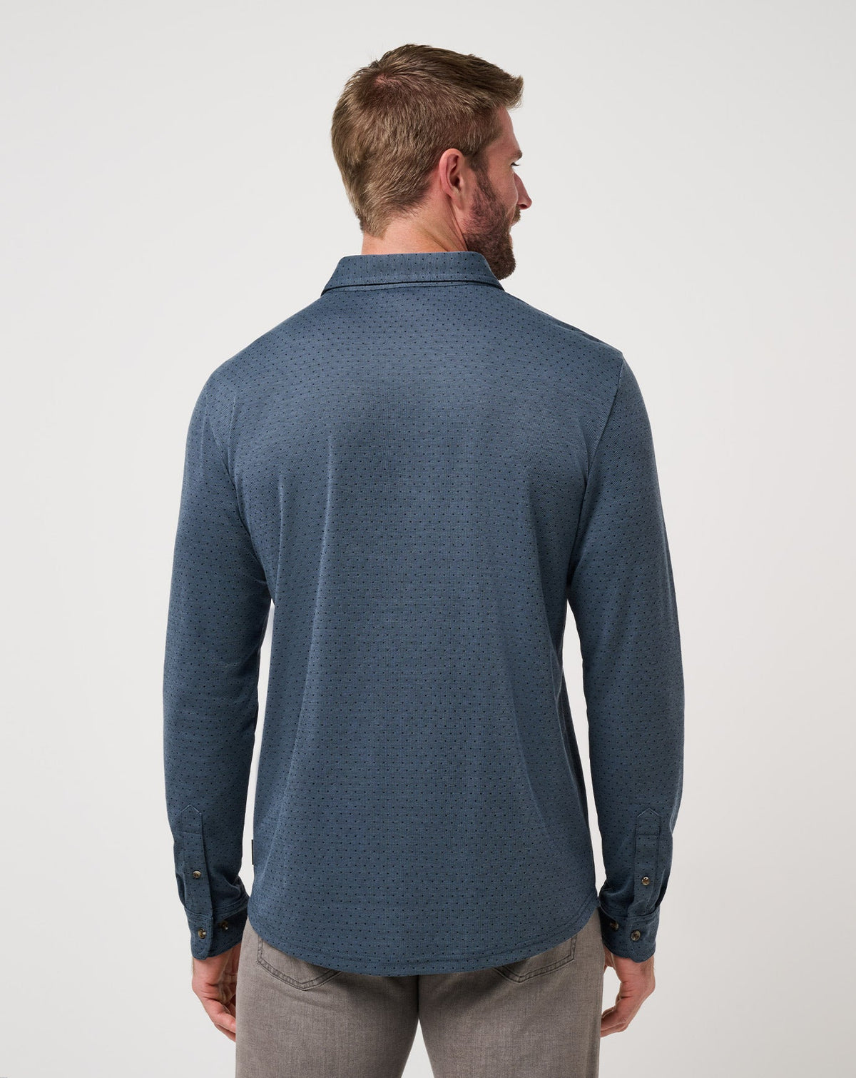 TravisMathew | Handsome Town Long Sleeve Polo - Navy