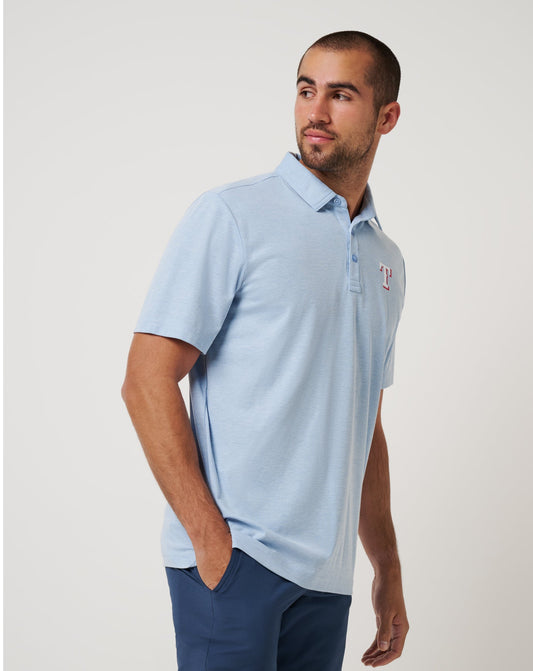 TravisMathew | Texas Rangers Playoff Pitch Polo - Heather Blue