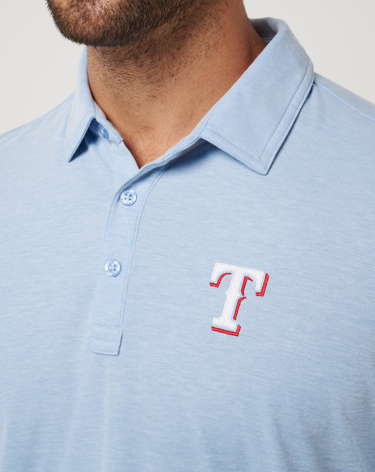 TravisMathew | Texas Rangers Playoff Pitch Polo - Heather Blue