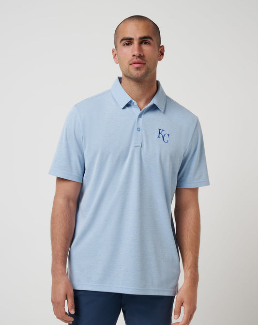 TravisMathew | Kansas City Royals Playoff Pitch Polo - Heather Blue