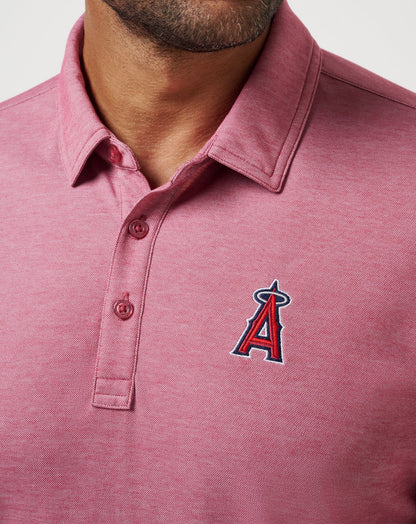 TravisMathew | Los Angeles Angels Playoff Pitch Polo - Heather Red
