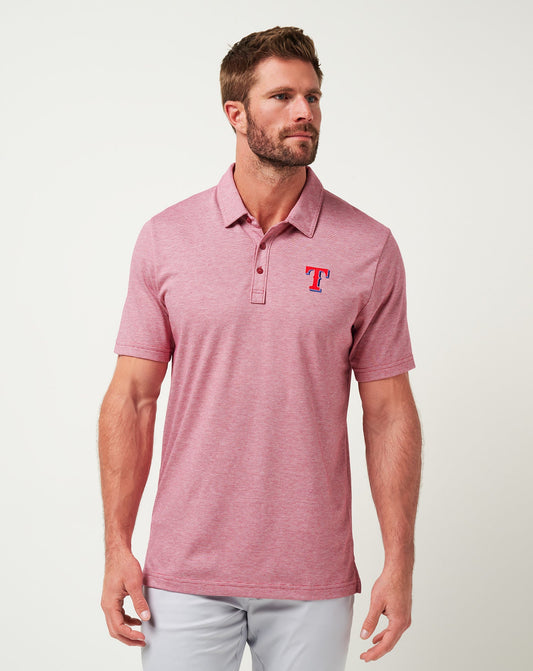 TravisMathew | Texas Rangers The Zinna Polo - Heather Cardinal