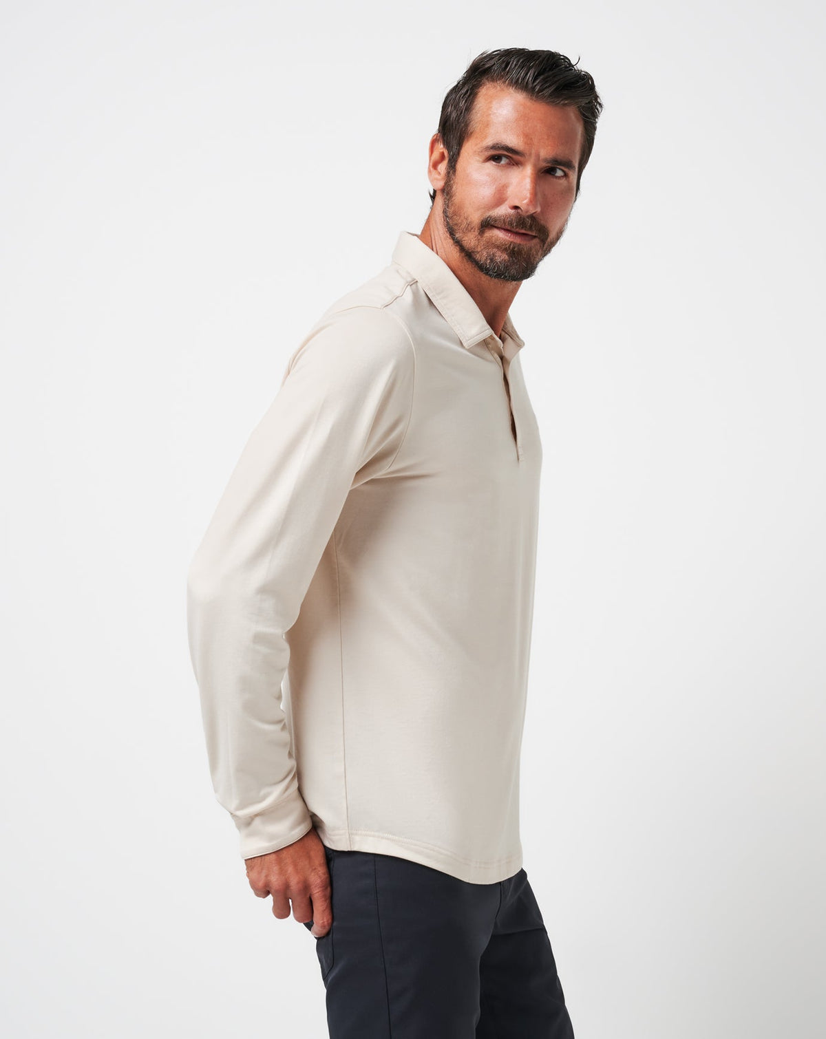 TravisMathew | Featherweight Long Sleeve Polo - Italian Sand