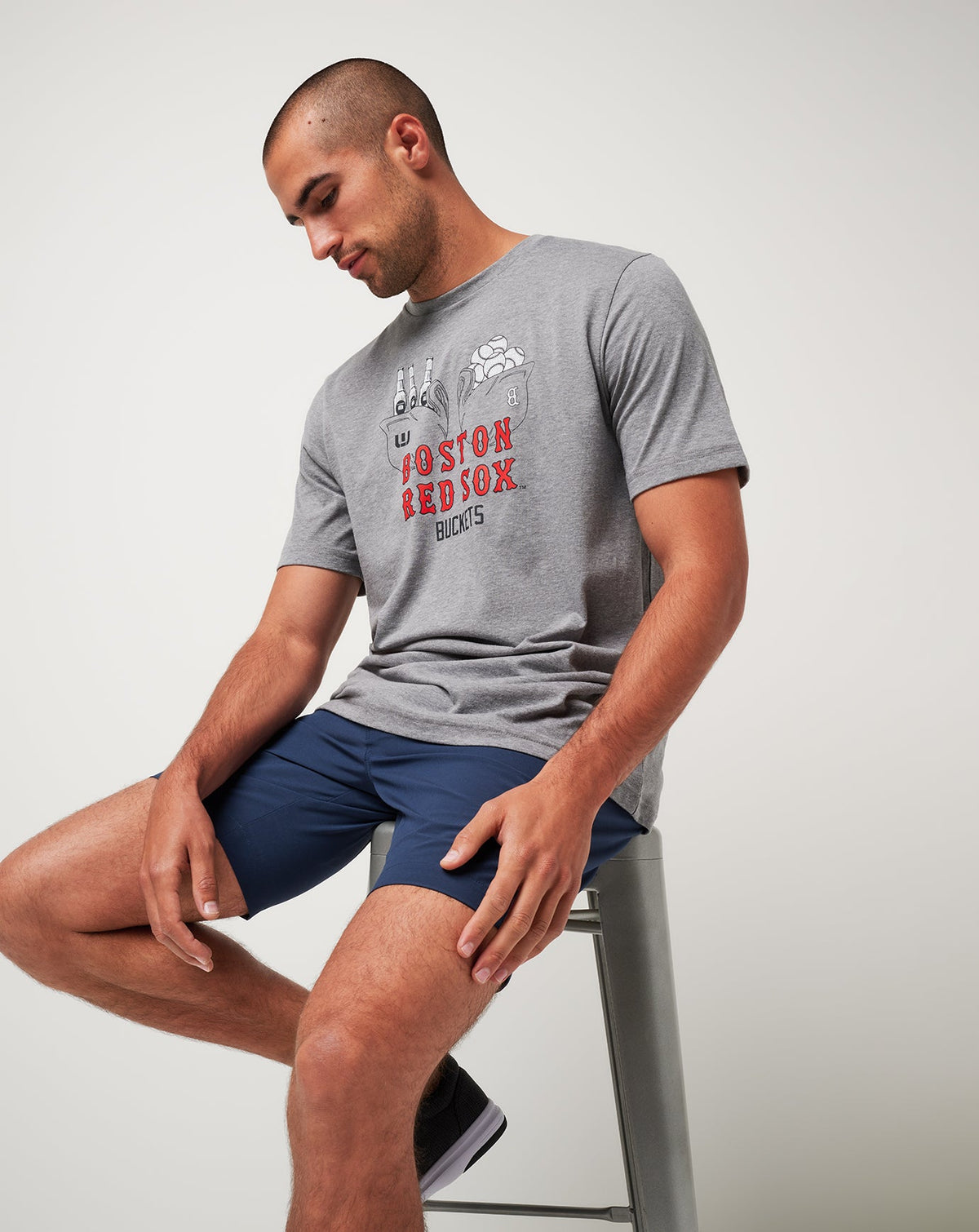 TravisMathew | Boston Red Sox Strike One Tee - Heather Grey