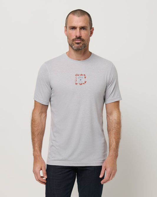 TravisMathew | Short Layover Tee - Heather Light Grey
