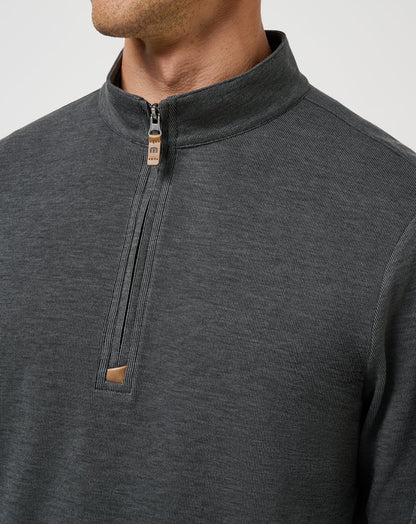 TravisMathew | Cloud Sweater Quarter Zip - Heather Black