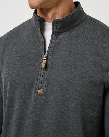 TravisMathew | Cloud Sweater Quarter Zip - Heather Black