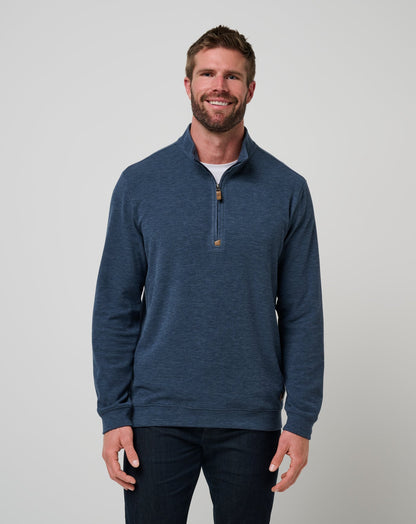 TravisMathew | Cloud Sweater Quarter Zip - Heather Navy