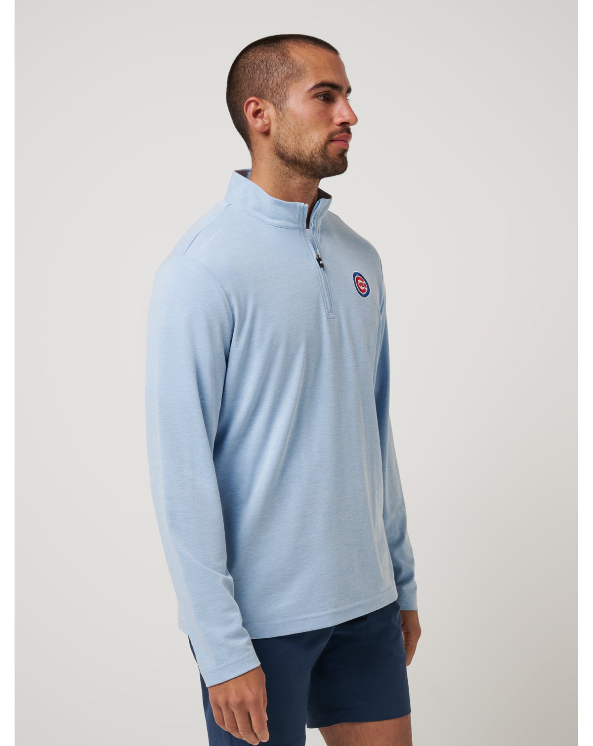 TravisMathew | Chicago Cubs Time To Tailgate Quarter Zip - Heather Blue
