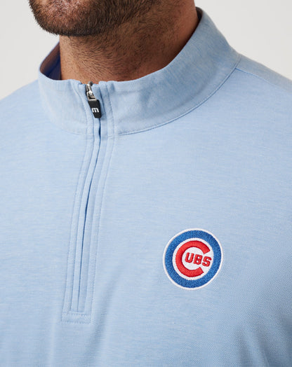 TravisMathew | Chicago Cubs Time To Tailgate Quarter Zip - Heather Blue