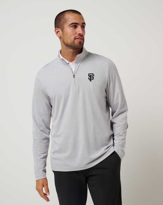 TravisMathew | San Francisco Giants Time To Tailgate Quarter Zip - Heather Grey