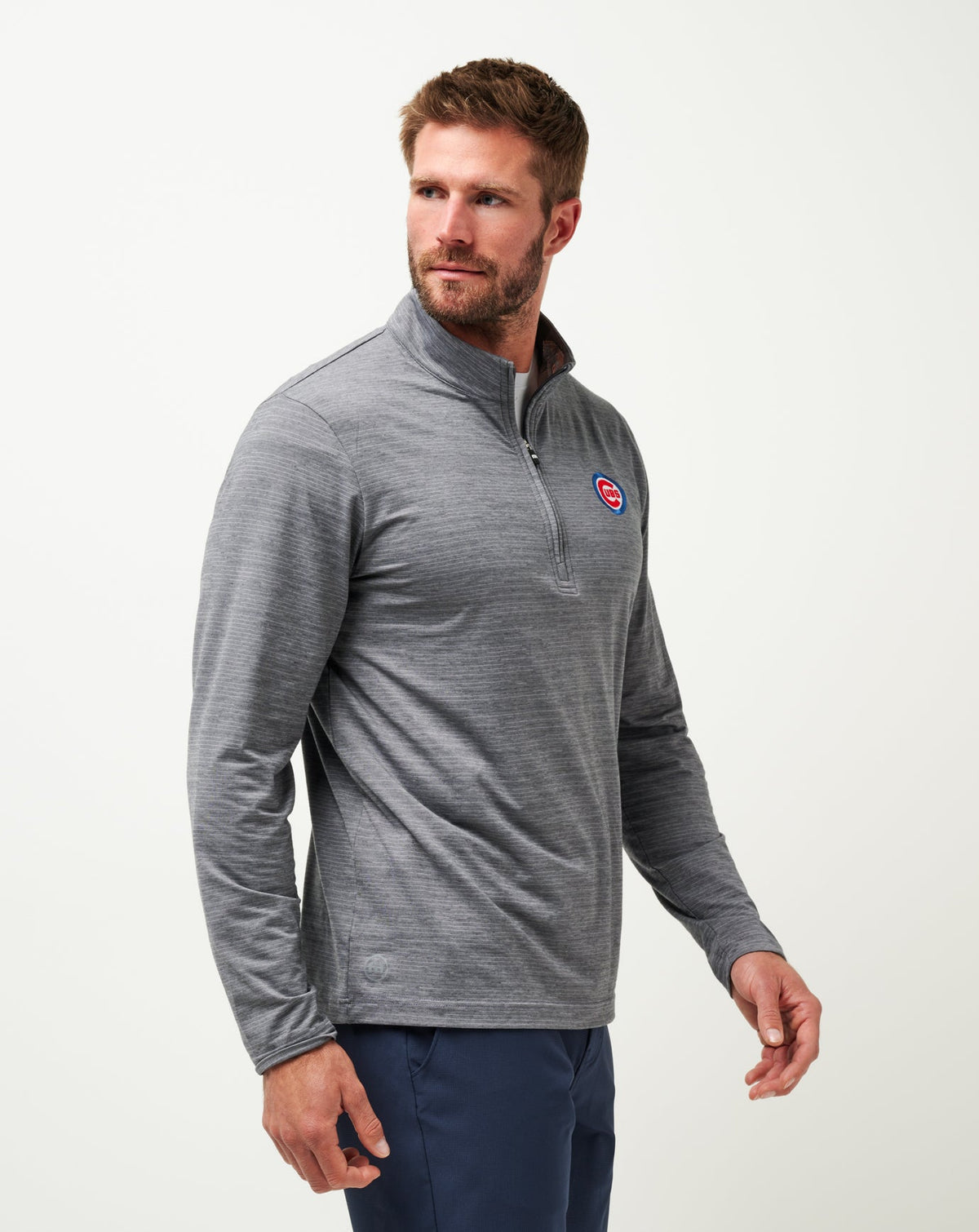 TravisMathew | Chicago Cubs The Heater Quarter Zip - Sleet/Quiet Shade