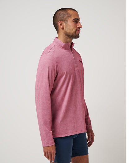 TravisMathew | Atlanta Braves Time To Tailgate Quarter Zip - Heather Red