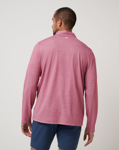 TravisMathew | Atlanta Braves Time To Tailgate Quarter Zip - Heather Red