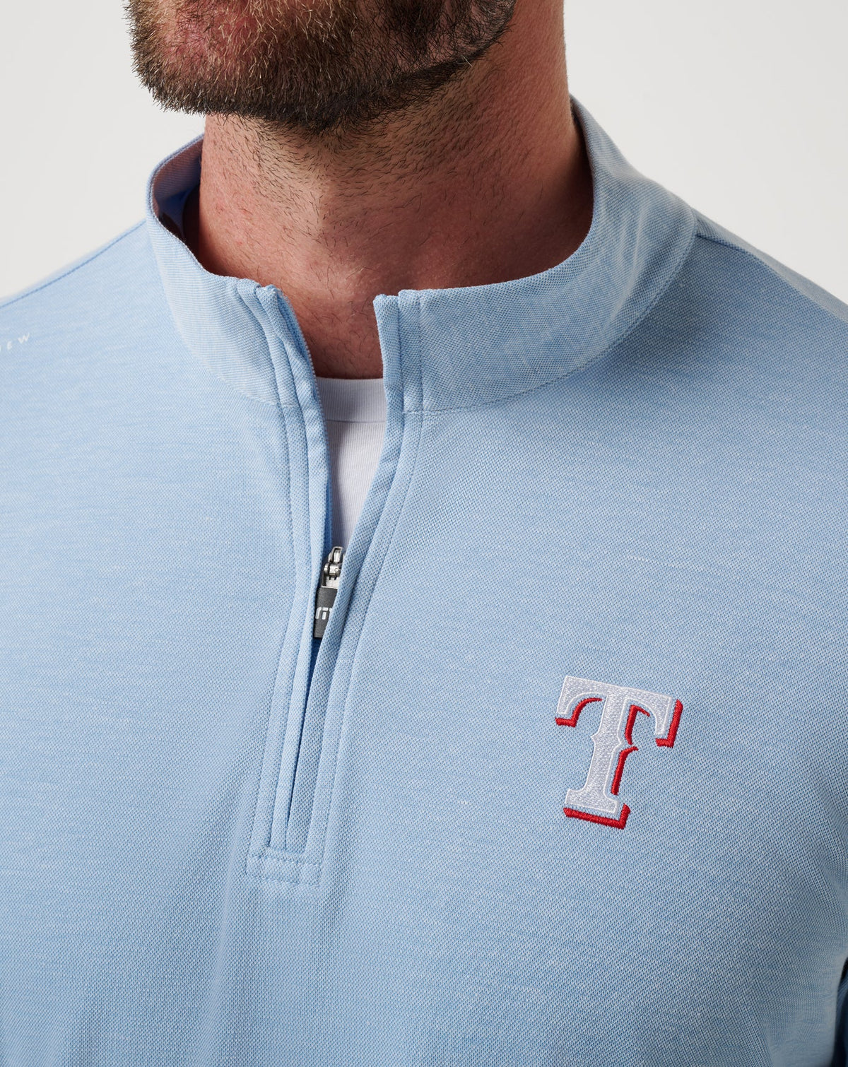 TravisMathew | Texas Rangers Time To Tailgate Quarter Zip - Heather Blue