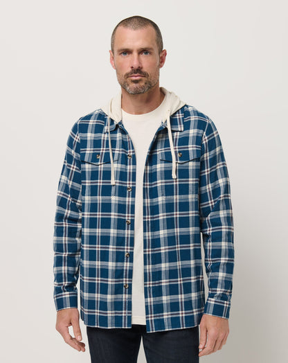 TravisMathew | Cloud Flannel Hooded Button-Up - Titan