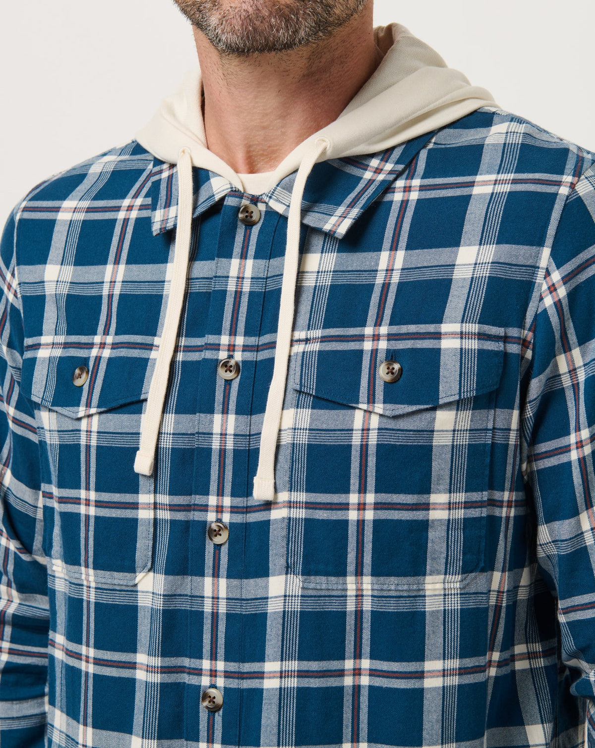 TravisMathew | Cloud Flannel Hooded Button-Up - Titan