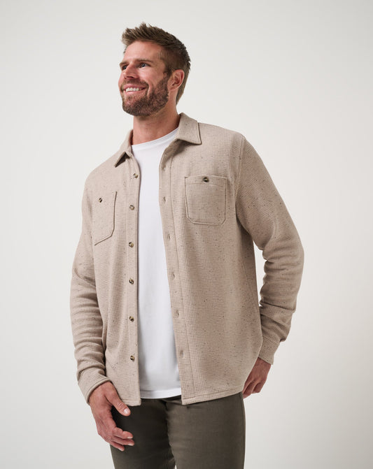 TravisMathew | Cloud Waffle Shirt Jacket - Oxford Tan