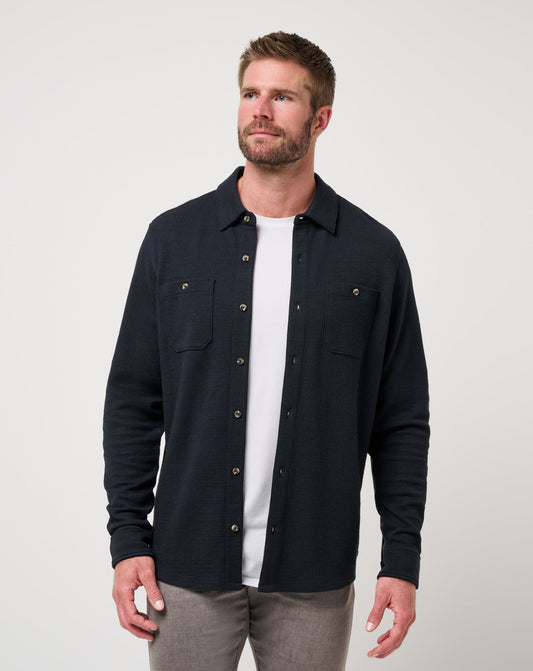 TravisMathew | Cloud Waffle Shirt Jacket - Black