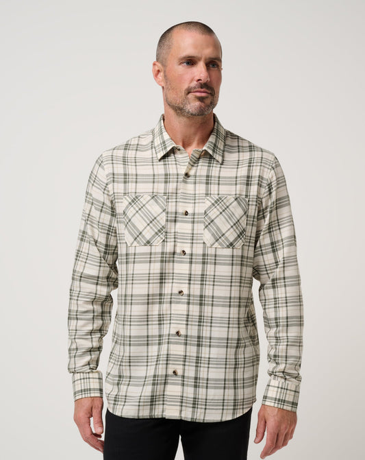 TravisMathew | Cloud Flannel Plaid Button-Up - Birch