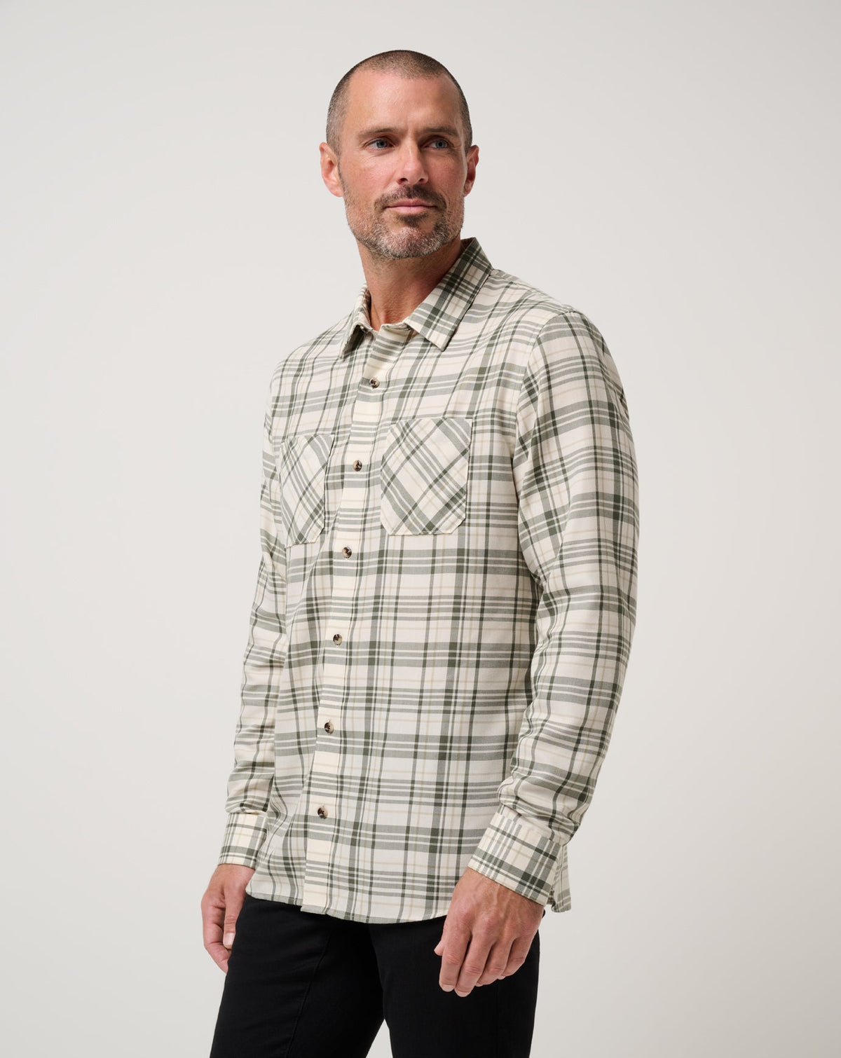TravisMathew | Cloud Flannel Plaid Button-Up - Birch