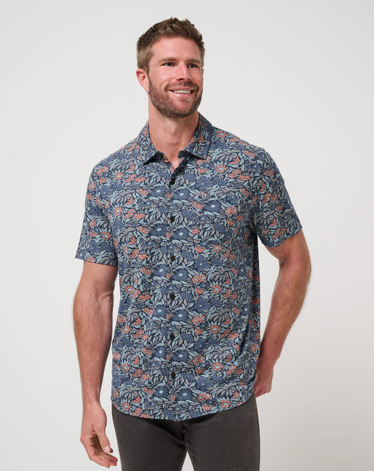 TravisMathew | Knit Day Cruise Button-Up - Mood Indigo/Vintage Indigo