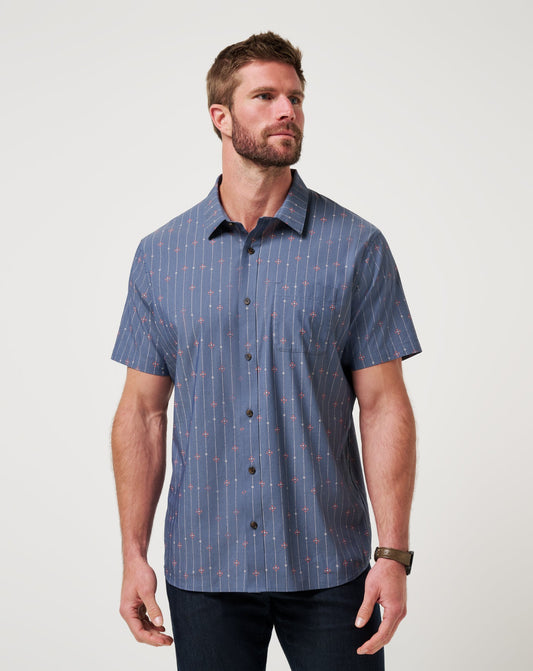 TravisMathew | Deco Button-Up - Heather Mood Indigo