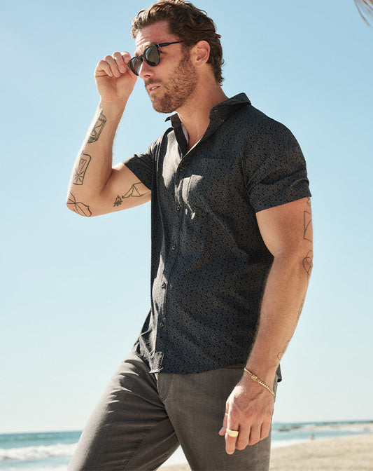 TravisMathew | Techwoven Country Mile Button-Up - Black
