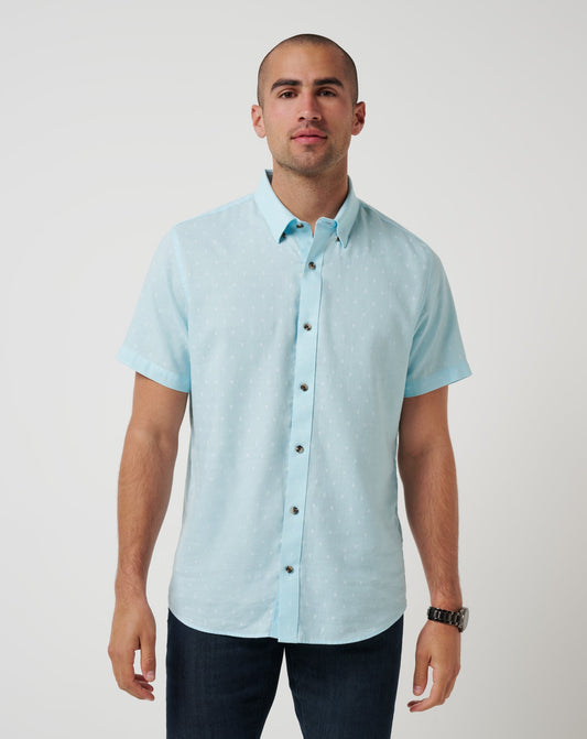TravisMathew | Early Check In Button-Up - Cory Blue