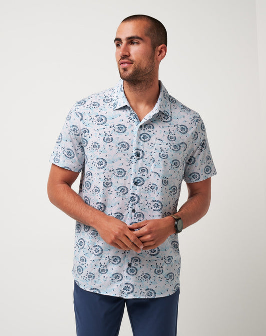 TravisMathew | Knit Flourish Button-Up - White
