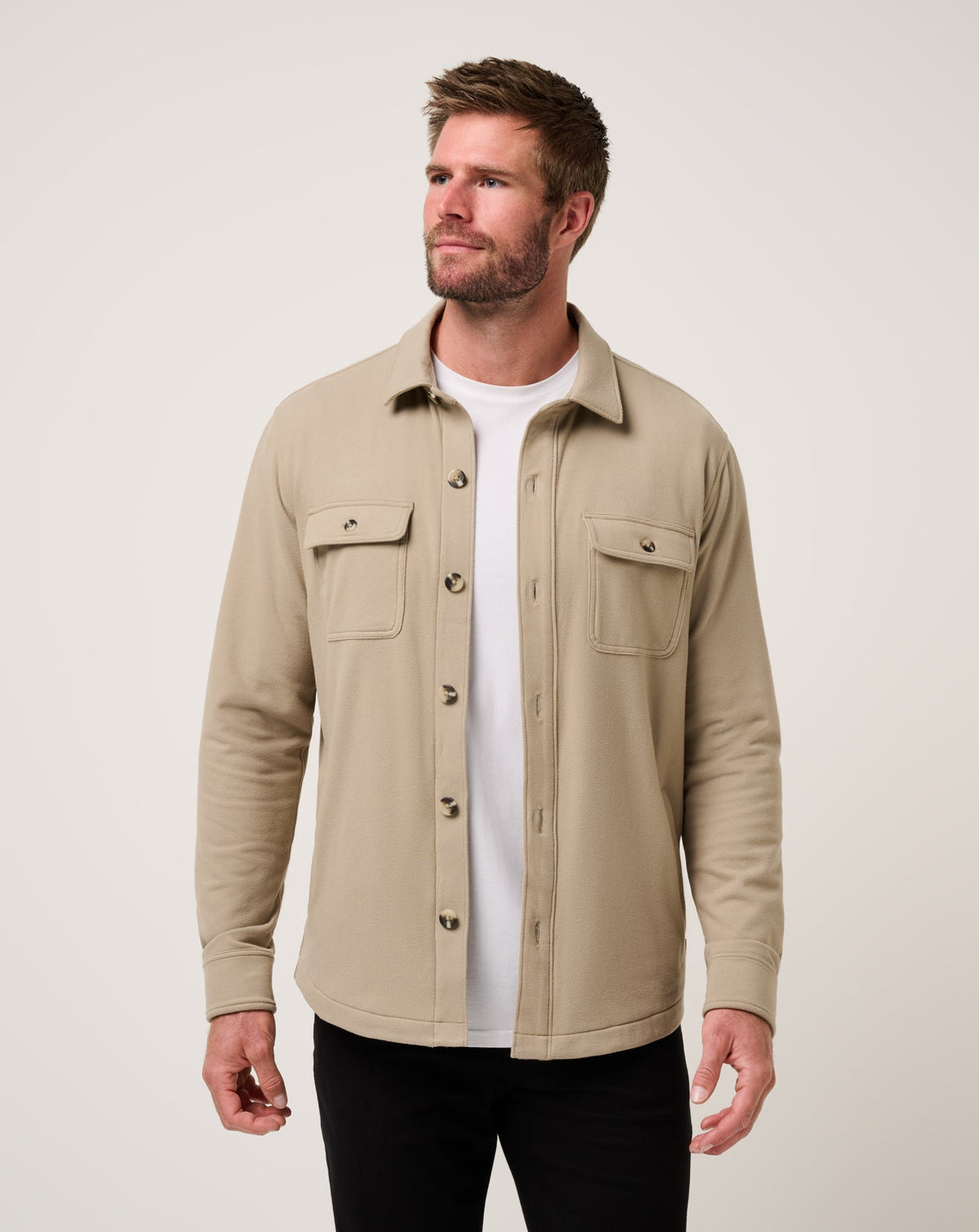 TravisMathew | Peak Fleece Shirt Jacket - Weathered Teak