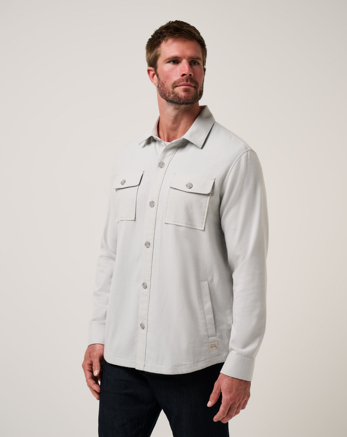 TravisMathew | Wanna Bet Shirt Jacket - Heather Light Grey
