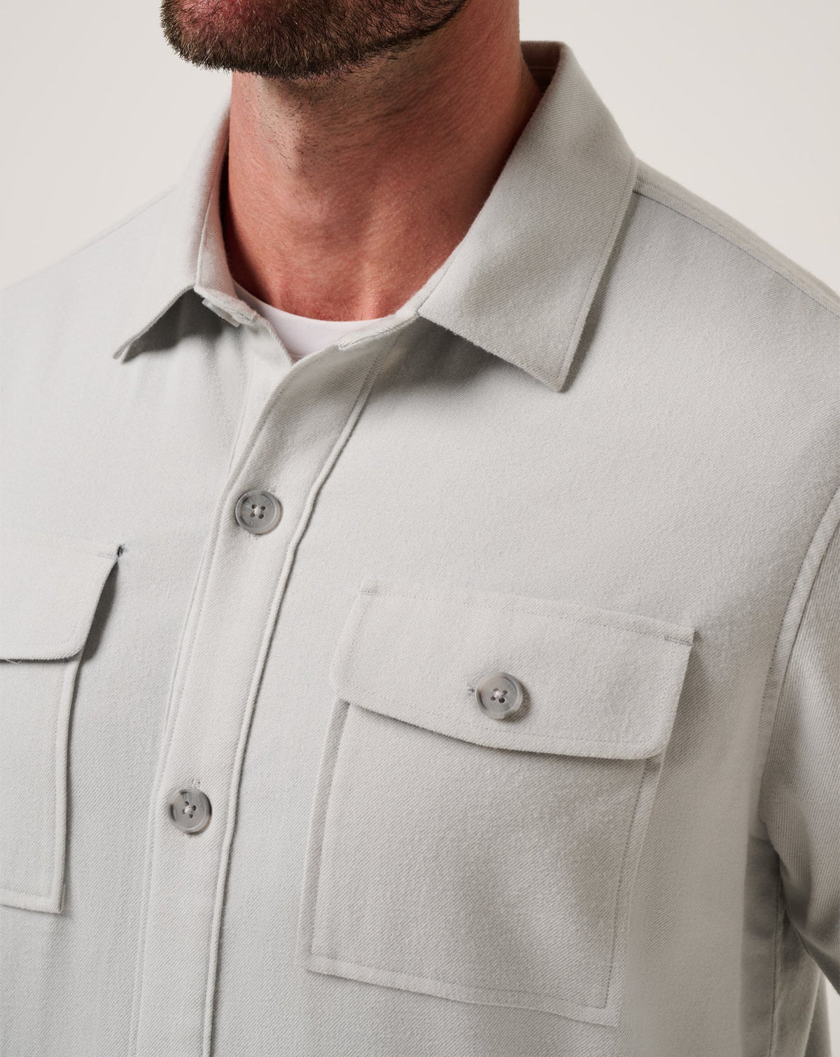 TravisMathew | Wanna Bet Shirt Jacket - Heather Light Grey