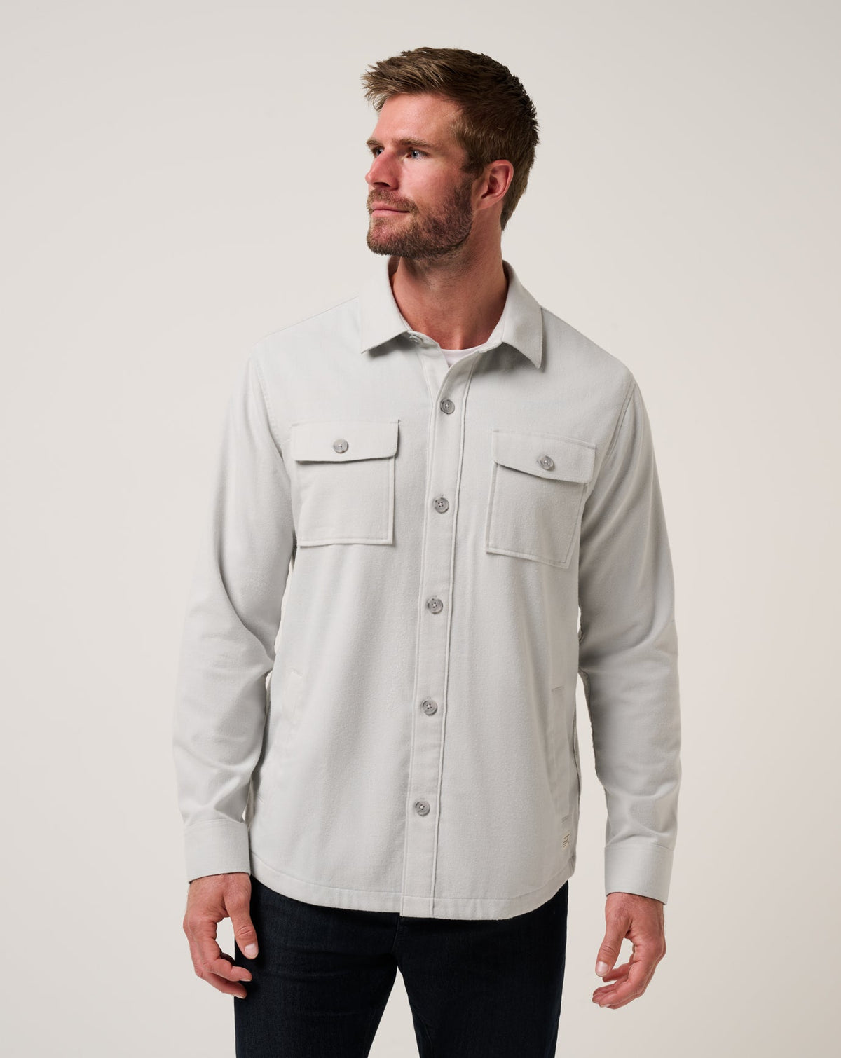 TravisMathew | Wanna Bet Shirt Jacket - Heather Light Grey