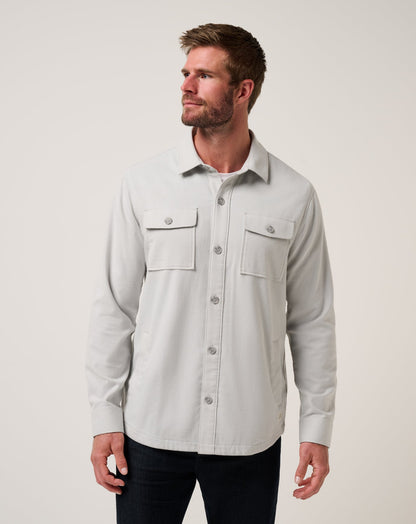 TravisMathew | Wanna Bet Shirt Jacket - Heather Light Grey