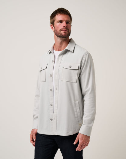 TravisMathew | Wanna Bet Shirt Jacket - Heather Light Grey