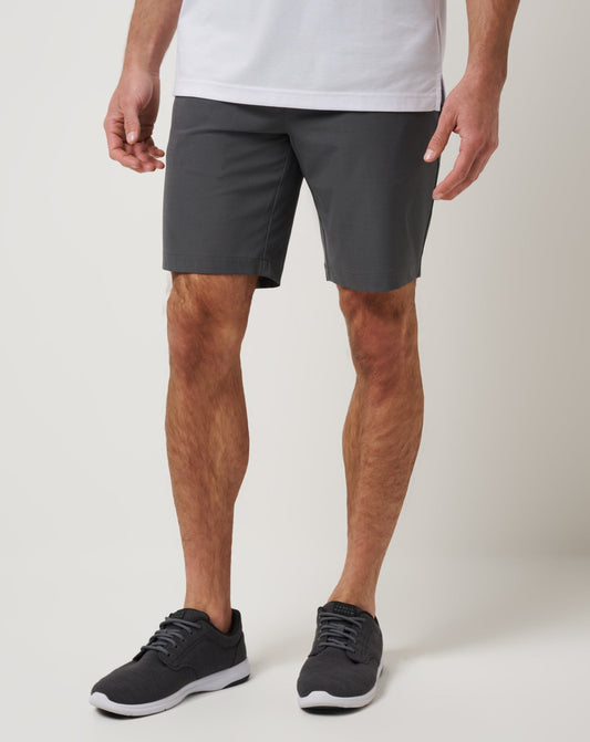 TravisMathew | Travel Year Short 9In - Grey Pinstripe