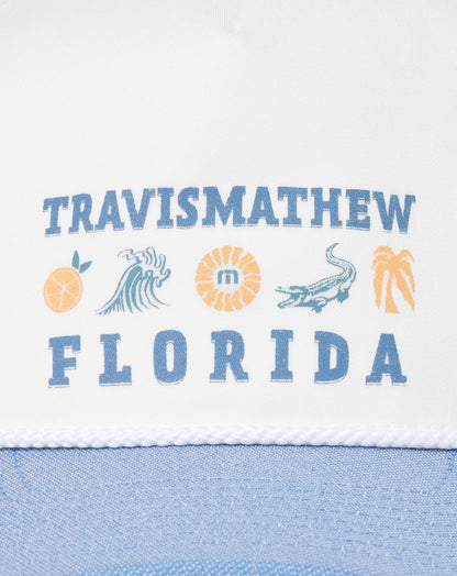 TravisMathew | Bring The Sunscreen Snapback Hat - White