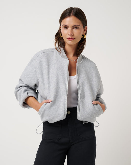 TravisMathew | Rustic Retreat Bomber - Heather Light Grey