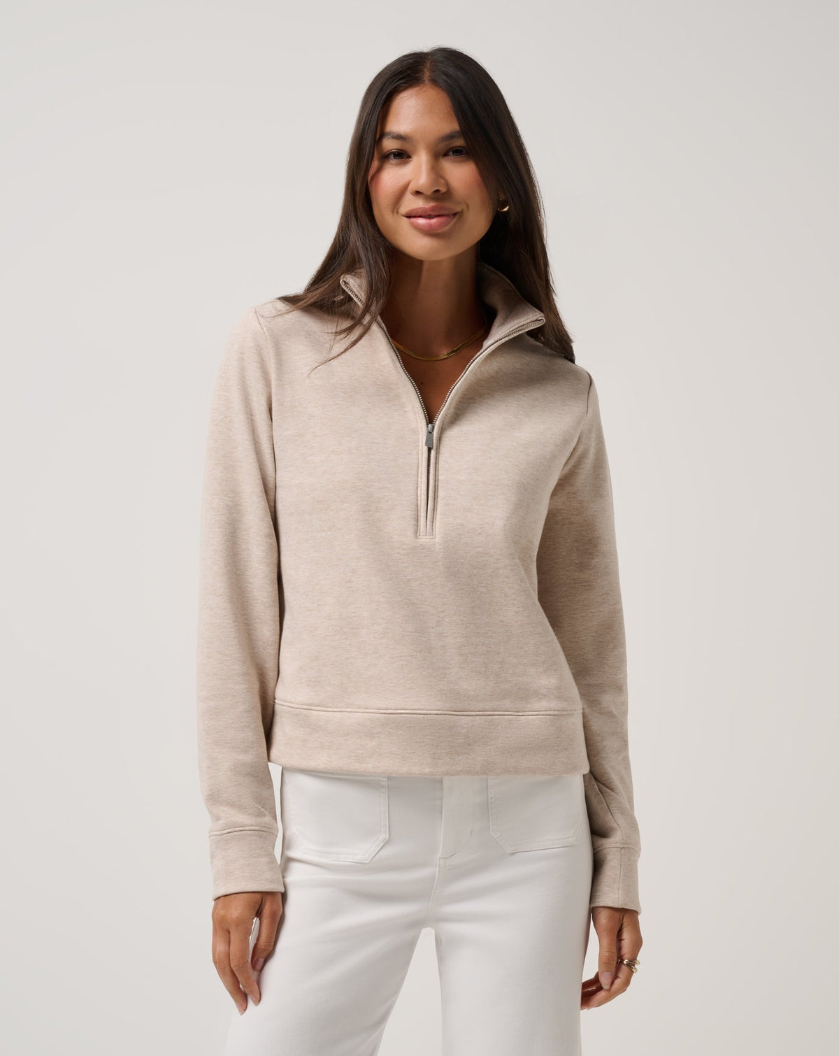 TravisMathew | Cloud Fleece Half Zip 2.0 - Heather Natural