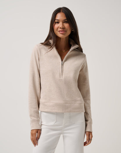 TravisMathew | Cloud Fleece Half Zip 2.0 - Heather Natural
