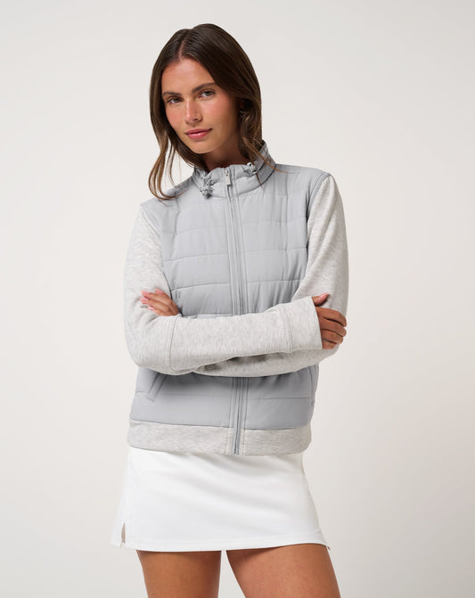 TravisMathew | Skyloft Soft Espresso Martini Full Zip - Heather Light Grey