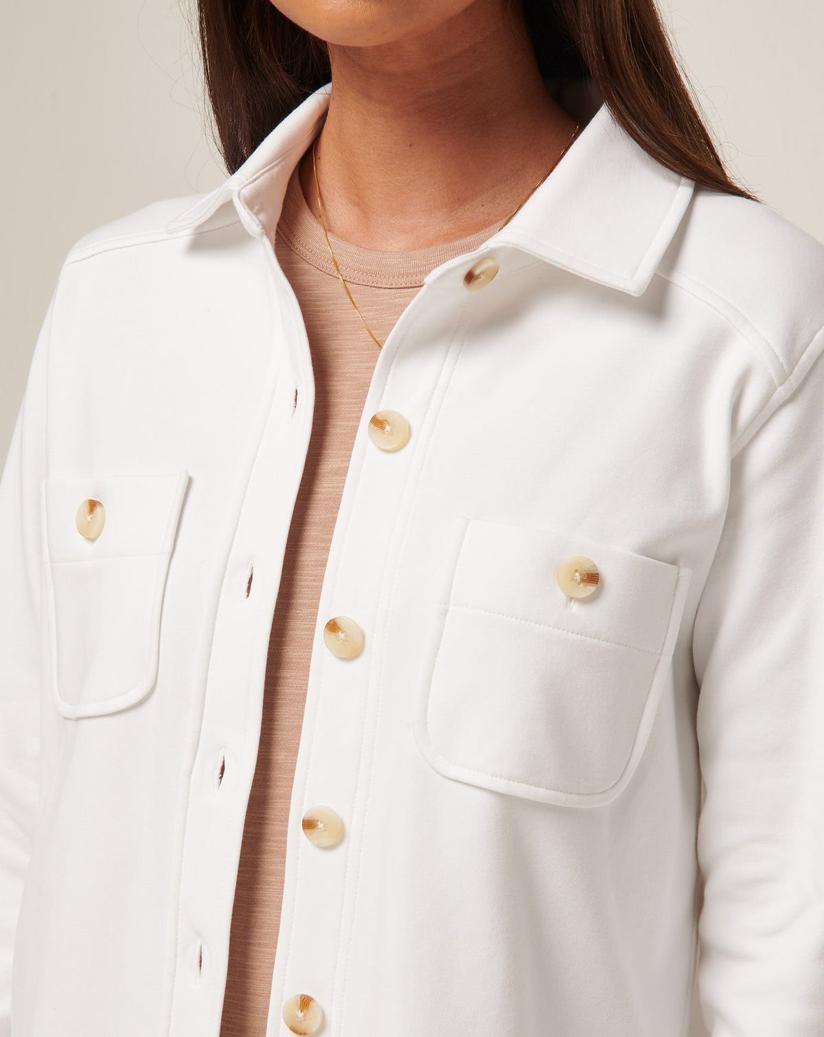 TravisMathew | Cloud Fleece Shacket - White