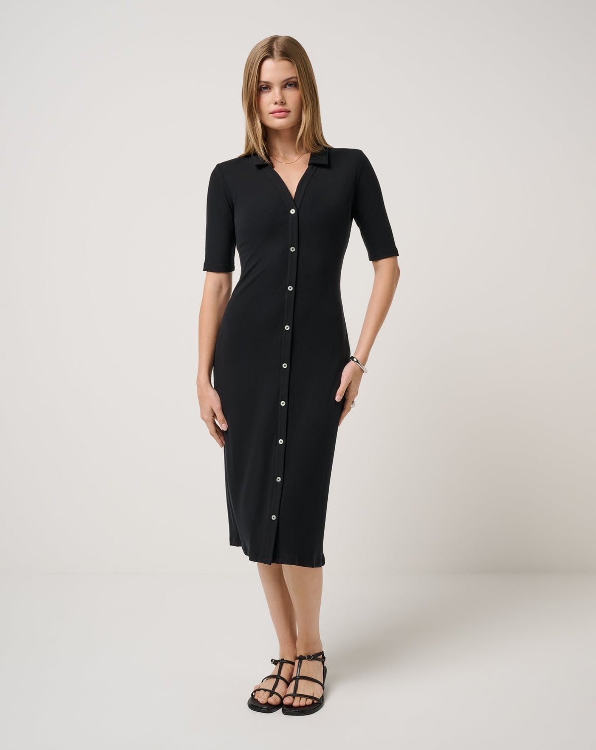 TravisMathew | Cloud Rib Polo Midi Dress - Black