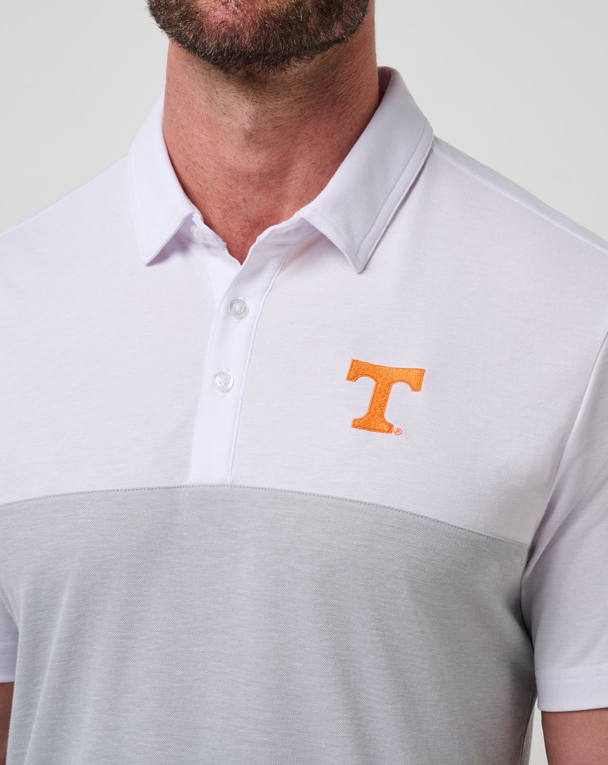 TravisMathew | Tennessee Drop Back Polo - White/Heather Grey