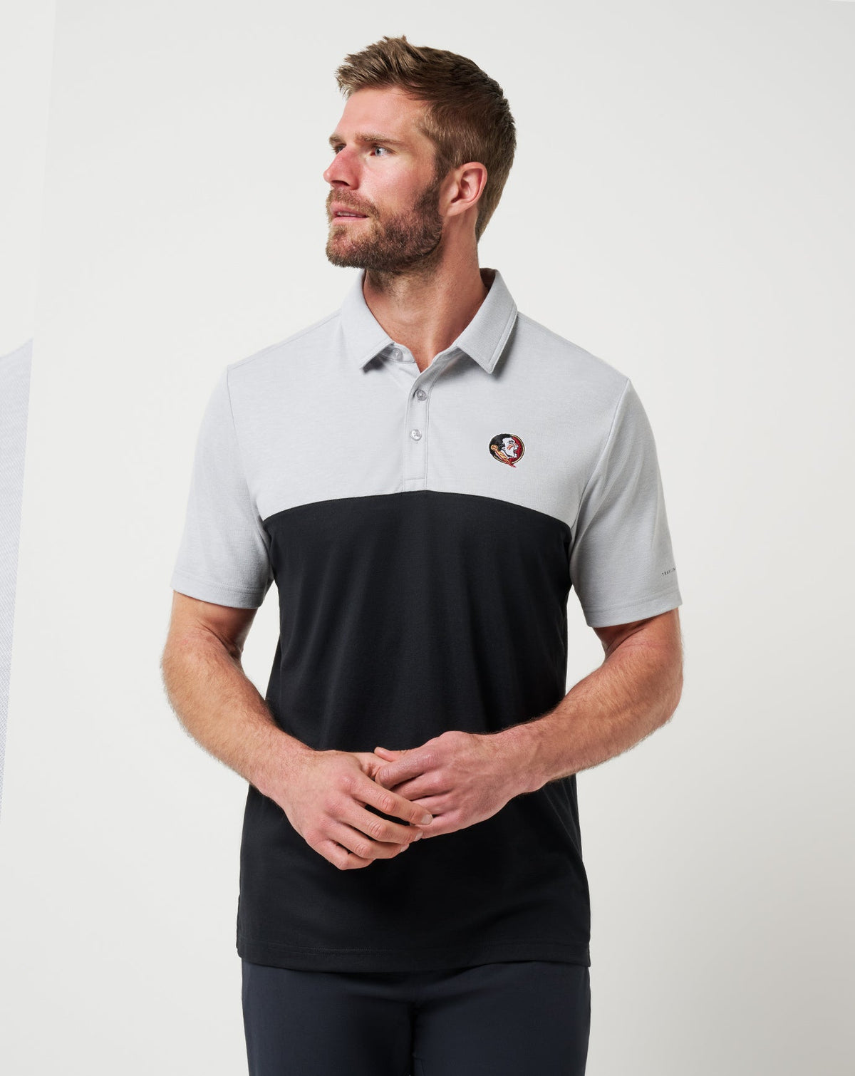 TravisMathew | FSU Drop Back Polo - Heather Grey/Black